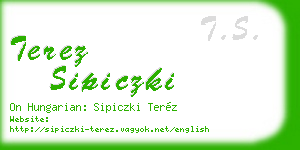 terez sipiczki business card